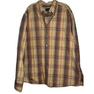Eddie Bauer 100% cotton button up plaid shirt sz XL Tall